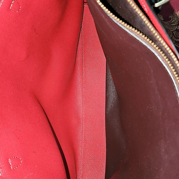 Coach Mollie Black Leather Tote with Red Interior - Picture 14 of 16